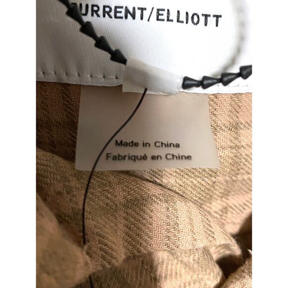 Current Elliott Size 3 The Mell Shirt Painter Plaid Button Raw Hem NWT Womens - Picture 8 of 9